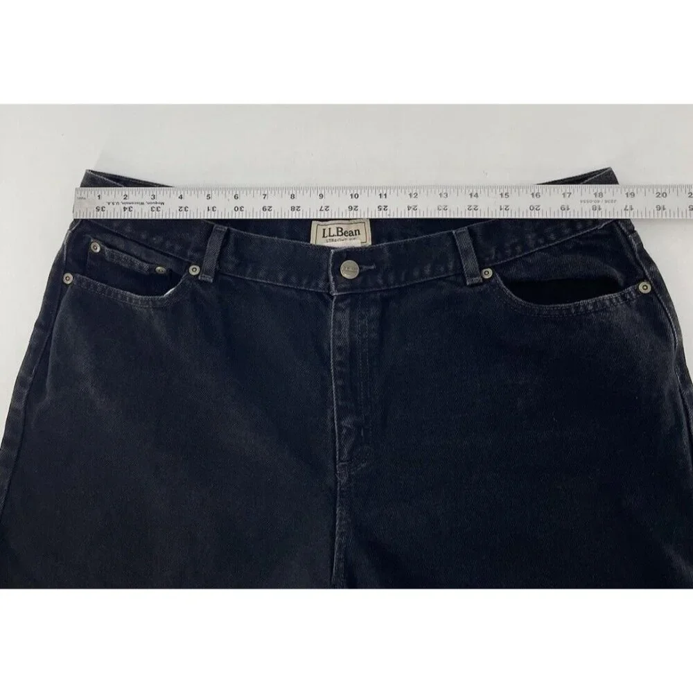 L.L.Bean Plus Size Black‎ Straight Fit Cut Off Raw Hem Shorts Size 20